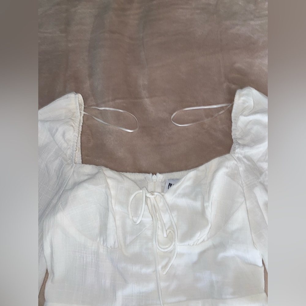 White Long Sleeve Mini Dress - Picture 9 of 10